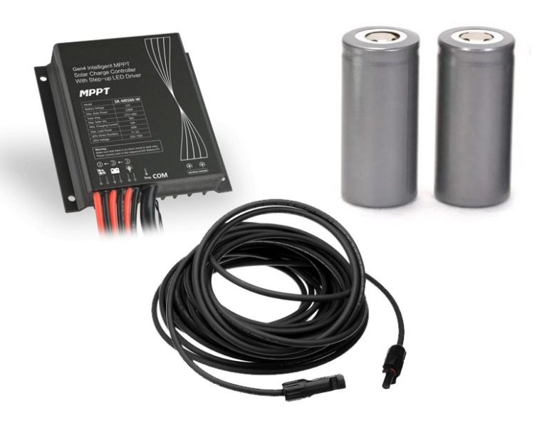 MPPT + câble + batteries lifePO4
