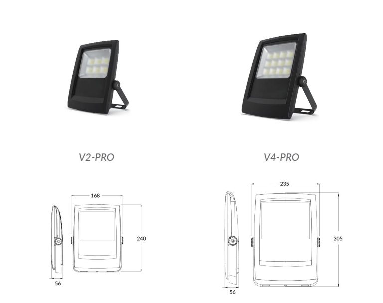 Dimensions éclairages solaires VENUS V et V4