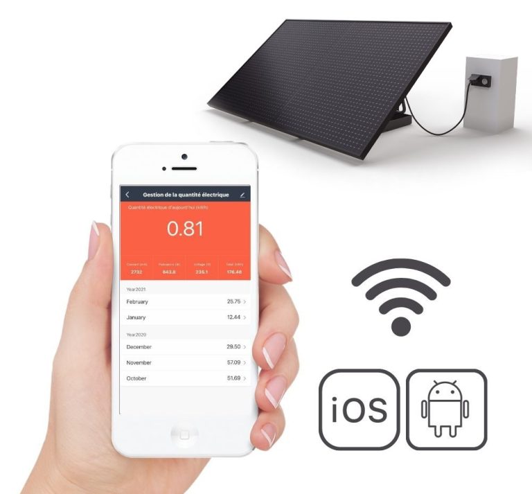 Panneau solaire L43 connecté à l'application Smart Life pour suivre en direct la production d'électricité