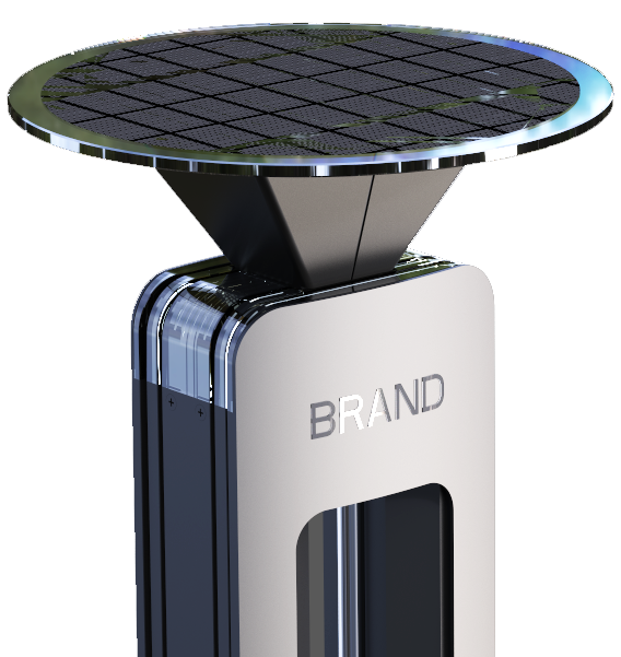 Dimensions de la borne solaire MINI HELIOS