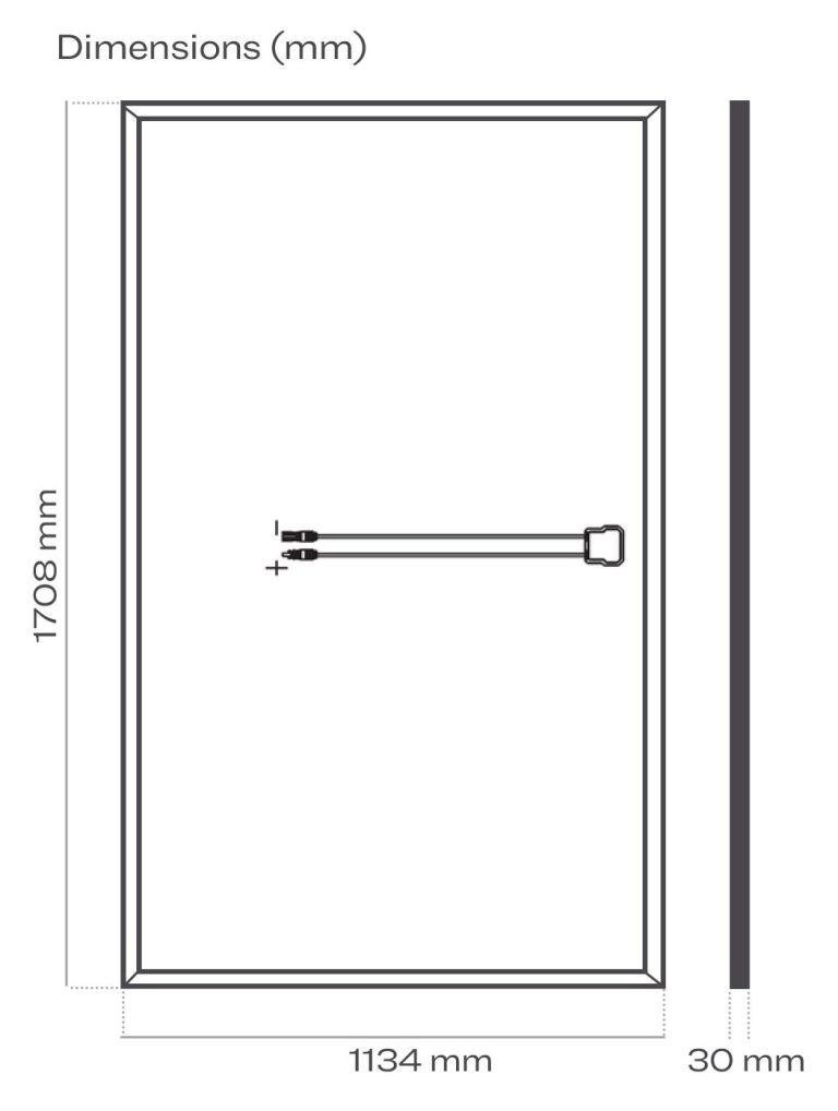 Dimensions du panneau solaire Plug & Play de L43