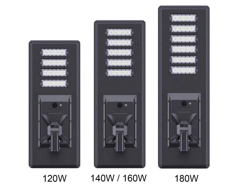 Lampes solaires ZAIN 120W / 140W / 160W / 180W Éclairage de rue